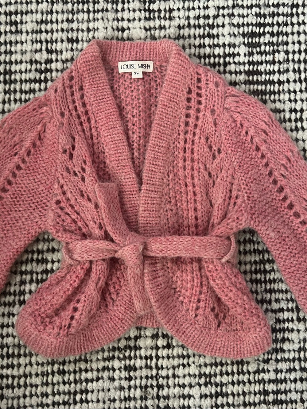 Louise & Misha Pink Knit Belted Sweater 3Y
